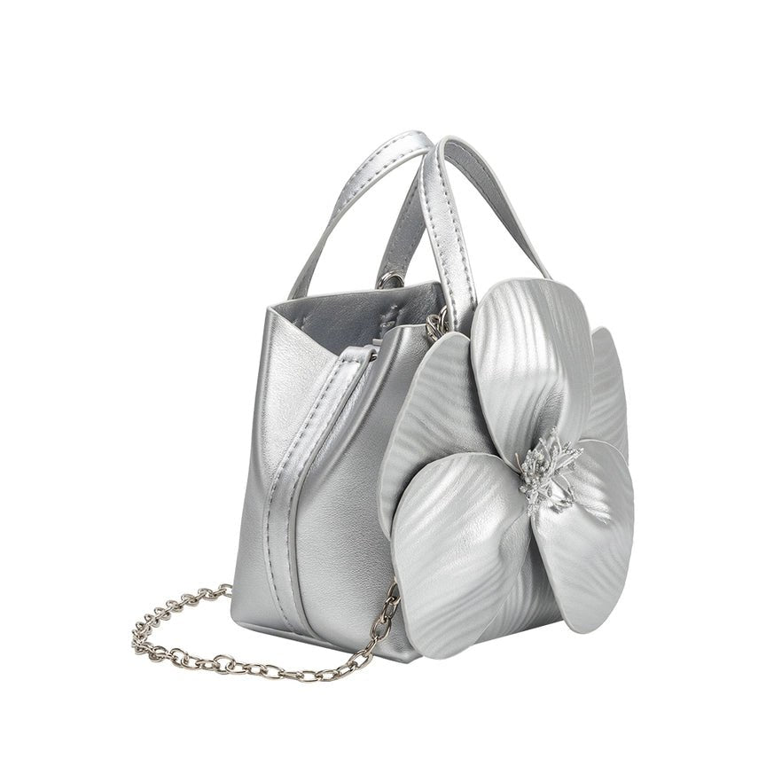 Melie Bianco Monroe Flower Vegan Leather Top Handle Bag - Capri by Sunset & Co.