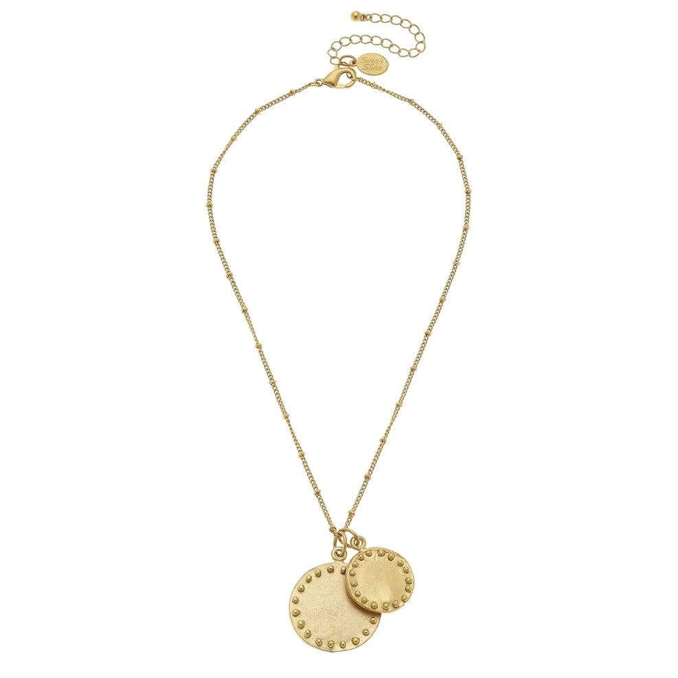 Susan Shaw Gold Double Circle Chain Necklace - Capri by Sunset & Co.