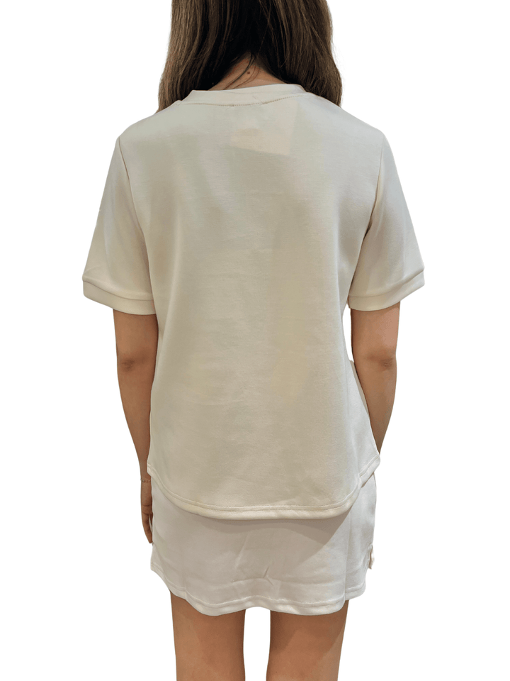 P. Cill Round Neck Short Sleeve Tee - Capri by Sunset & Co.