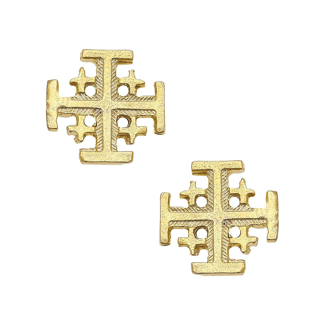 Susan Shaw Gold Multi Cross Stud Earring - Capri by Sunset & Co.
