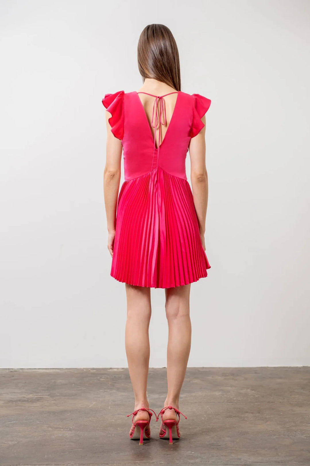 Moon River Pleated Mini Dress