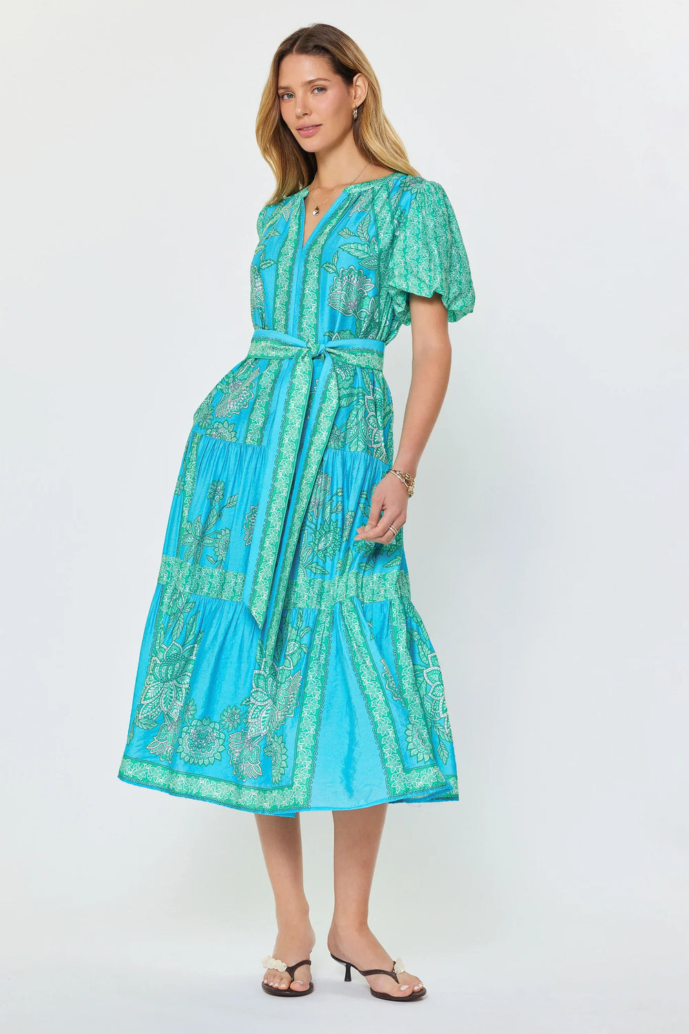 Current Air Tiered Midi Dress - Capri by Sunset & Co.