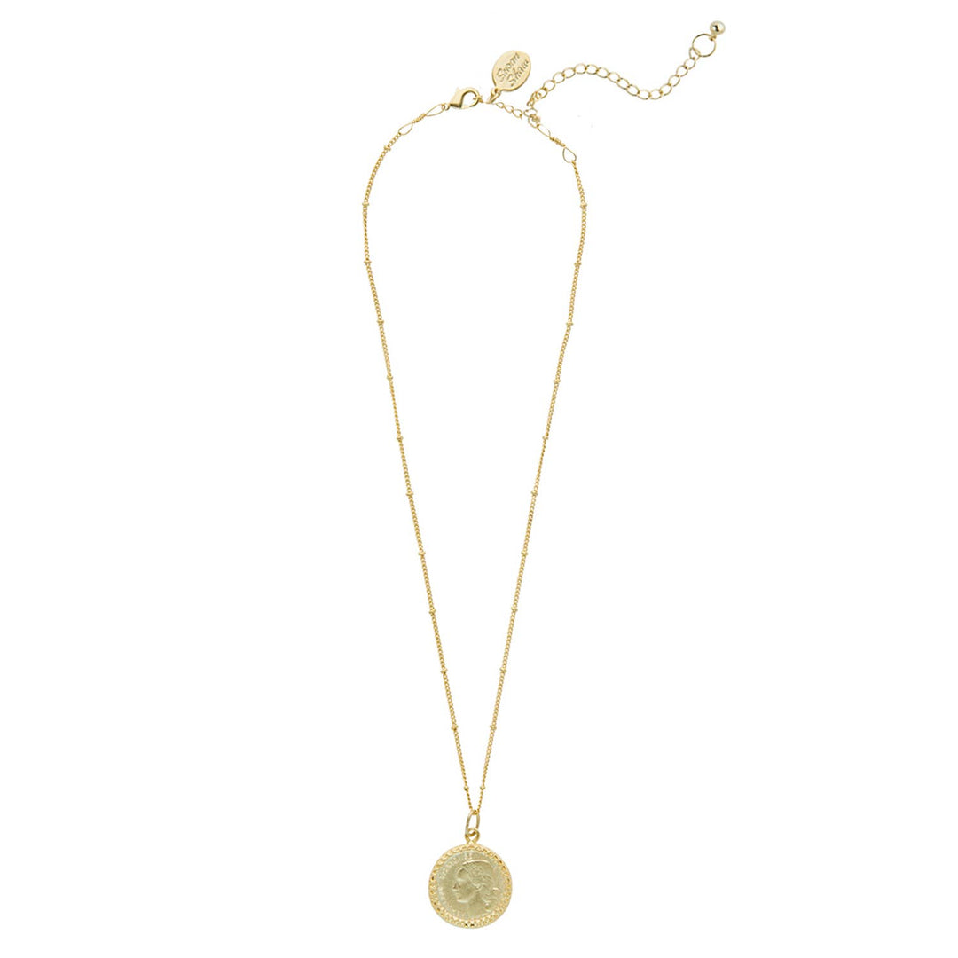 Susan Shaw Dainty Gold Coin Necklace - Capri by Sunset & Co.