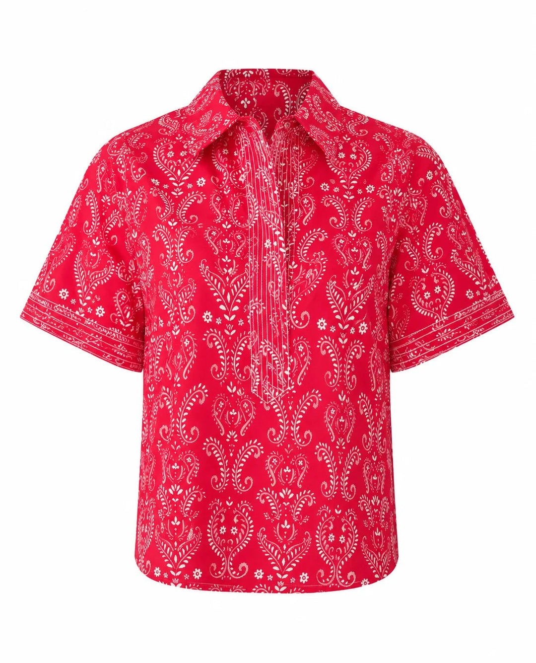 Never A Wallflower Split Neck Top - Capri by Sunset & Co.