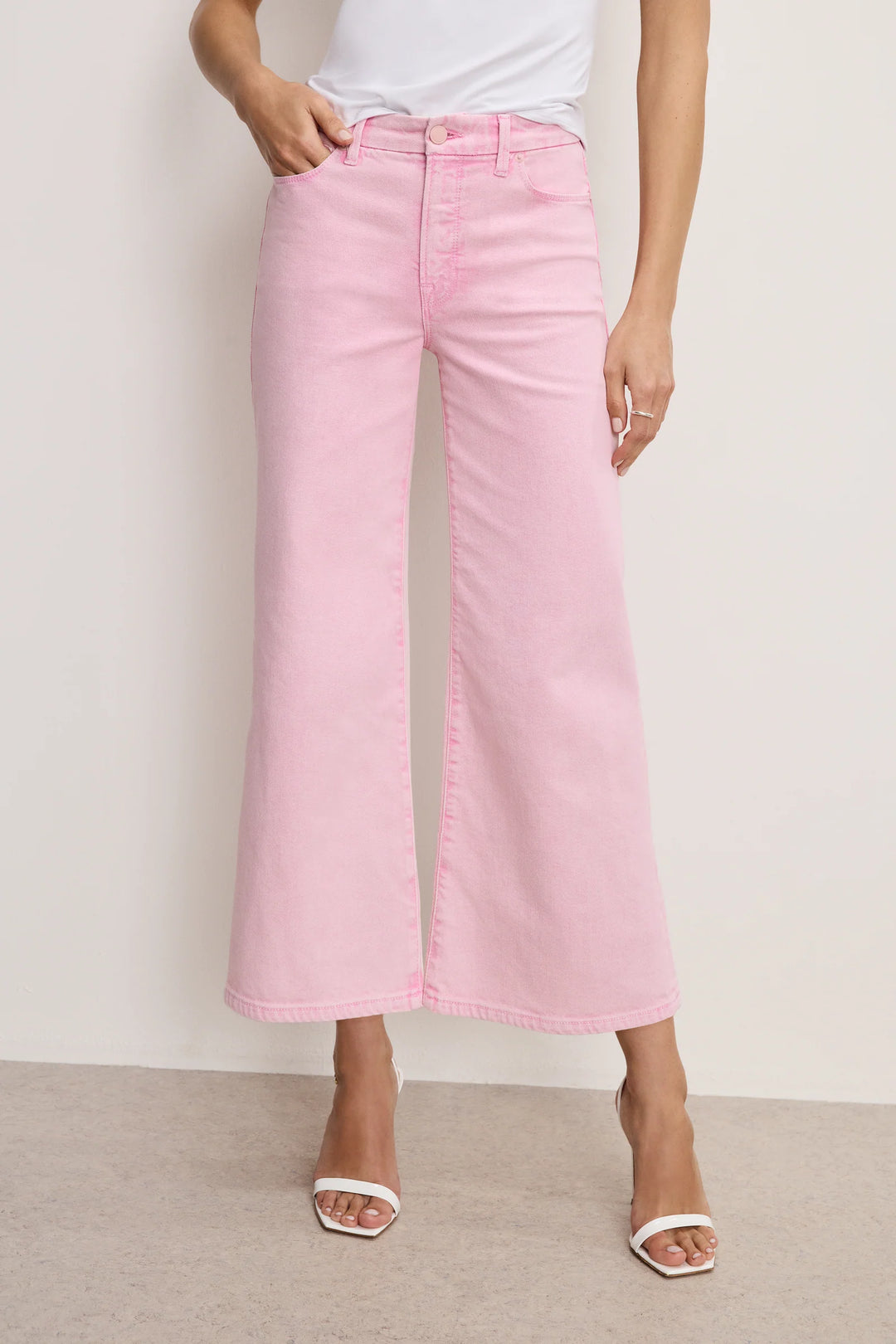 Good American Good Waist Cropped Palazzo Jeans - Capri by Sunset & Co.