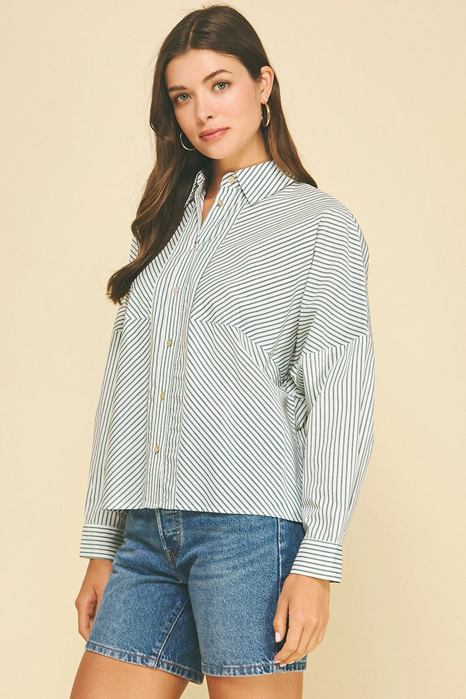 Pinch Striped Button Down Shirt