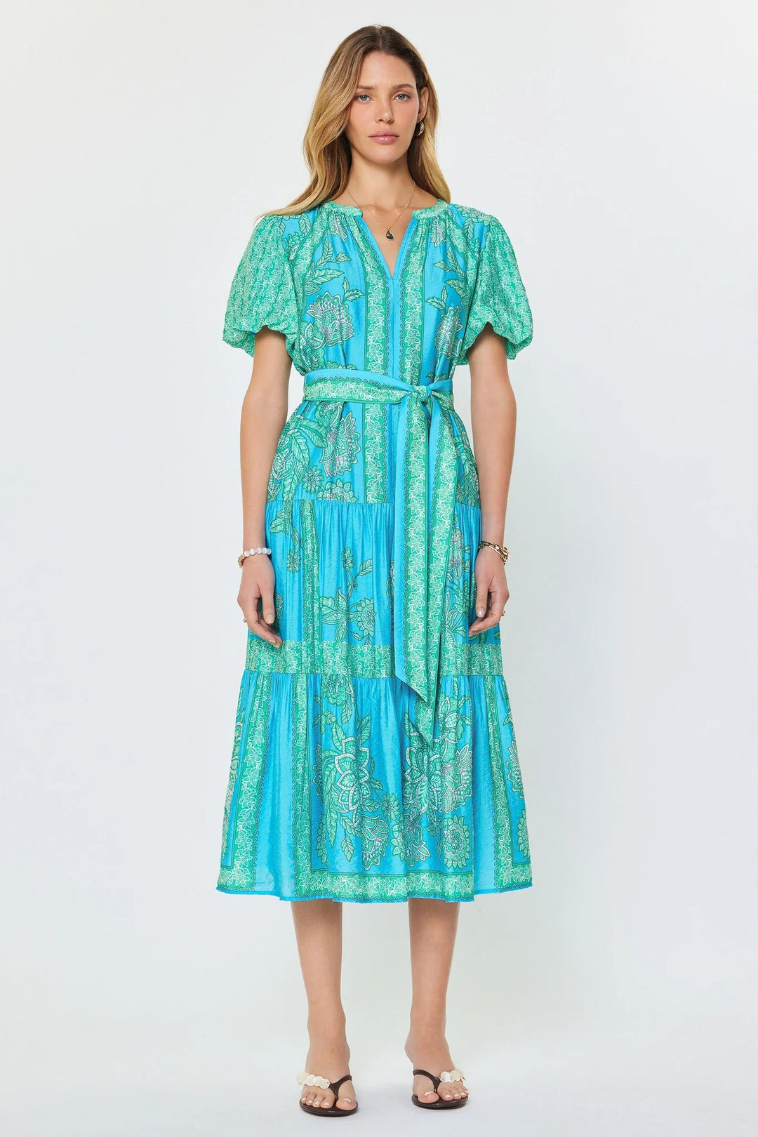 Current Air Tiered Midi Dress - Capri by Sunset & Co.