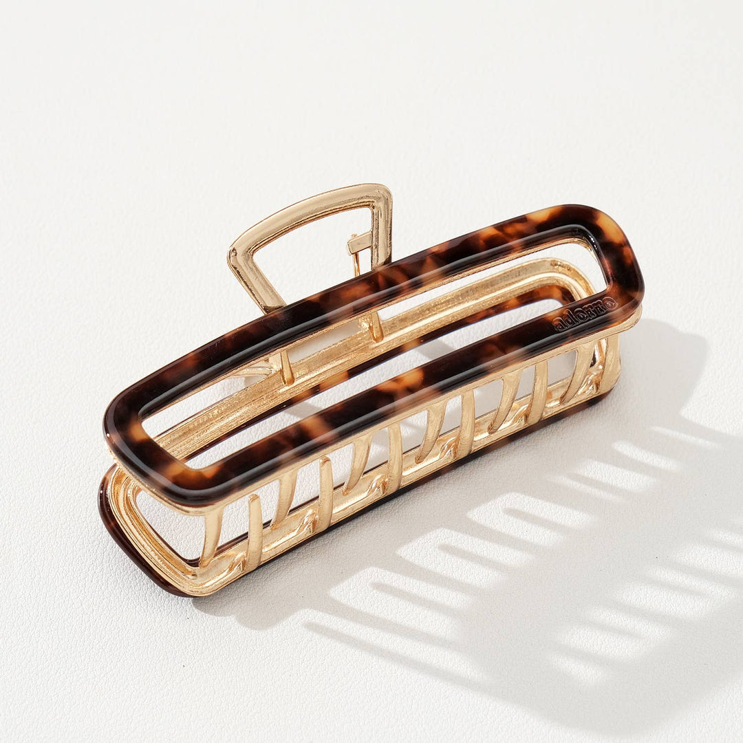 Adorro Harlow Large Rectangle Metal Claw Clip - Capri by Sunset & Co.