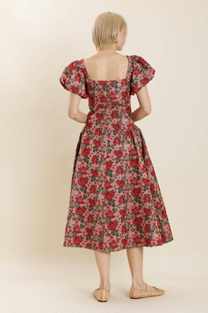 Aureum Jacquard Midi Dress - Capri by Sunset & Co.