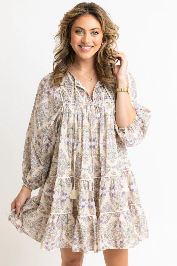 Karlie Boho Floral Tier Short Dress - Capri by Sunset & Co.