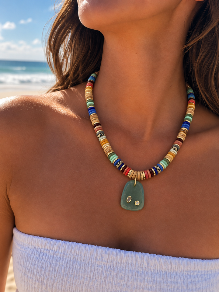 Mixed Gemstone Pendant Necklace