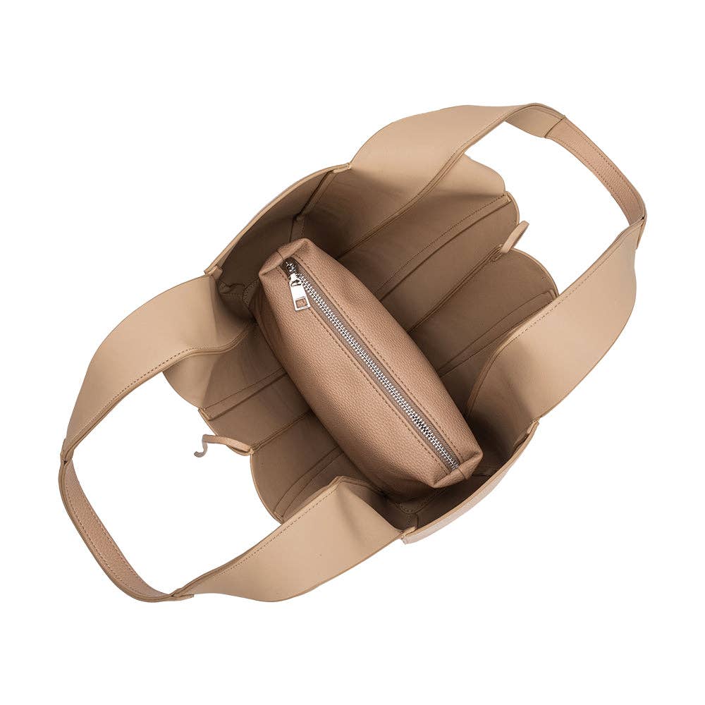 Melie Bianco Harper Recycled Vegan Leather Tote Bag - Capri by Sunset & Co.