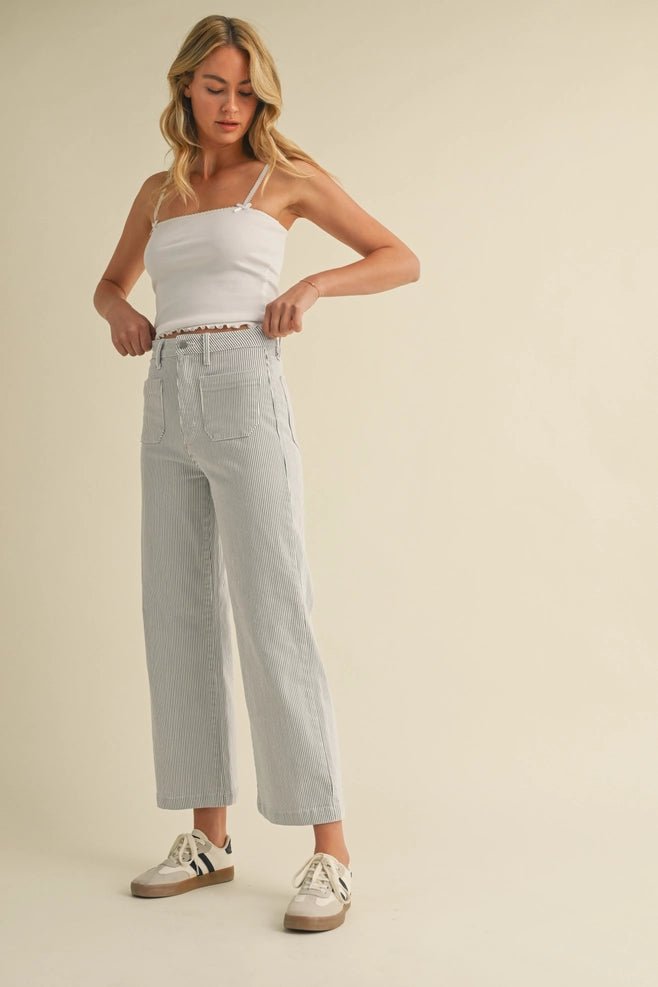 JUST BLACK DENIM Patch Pocket Wide Leg - Capri by Sunset & Co.