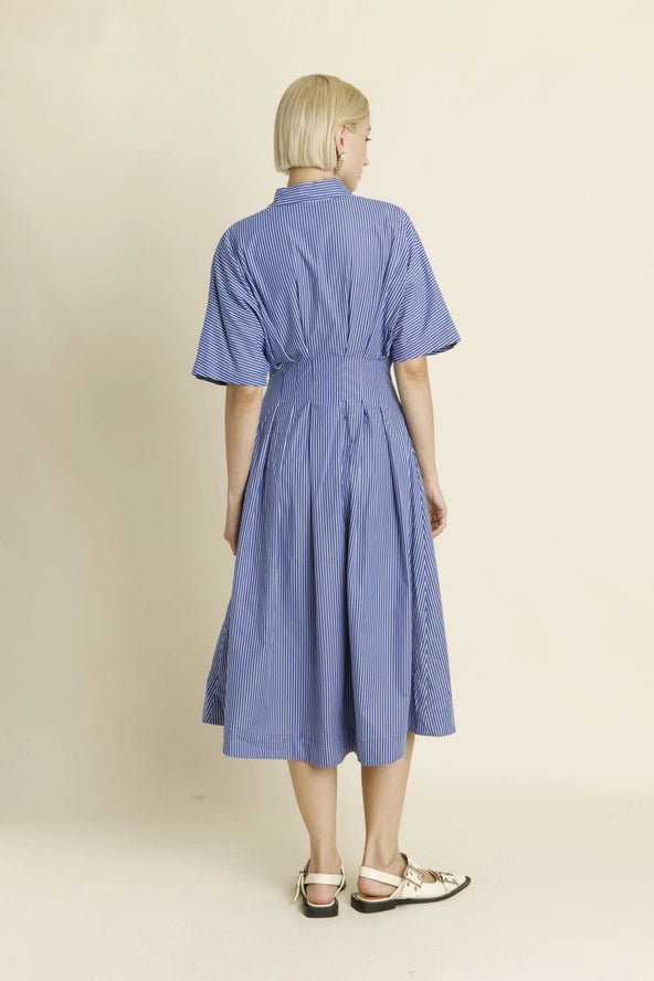 Aureum Pleated Midi Shirt Dress - Capri by Sunset & Co.