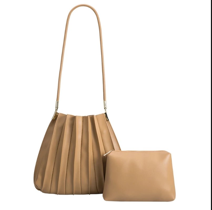 Melie Bianco Carrie Pleated Vegan Shoulder Bag - Capri by Sunset & Co.