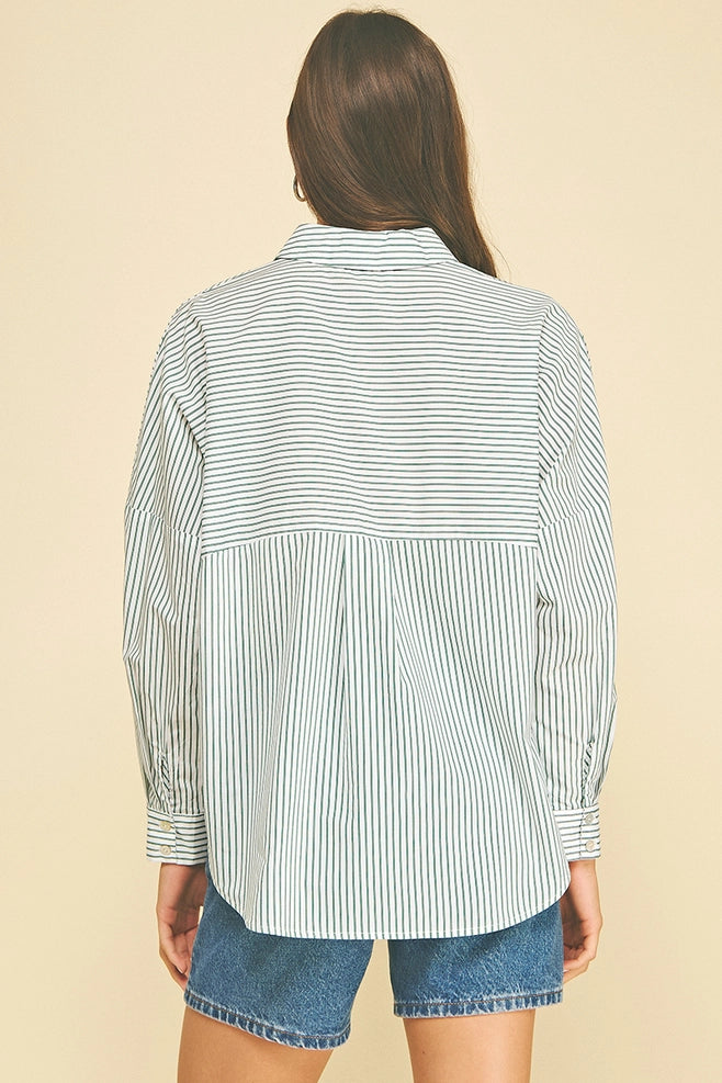Pinch Striped Button Down Shirt