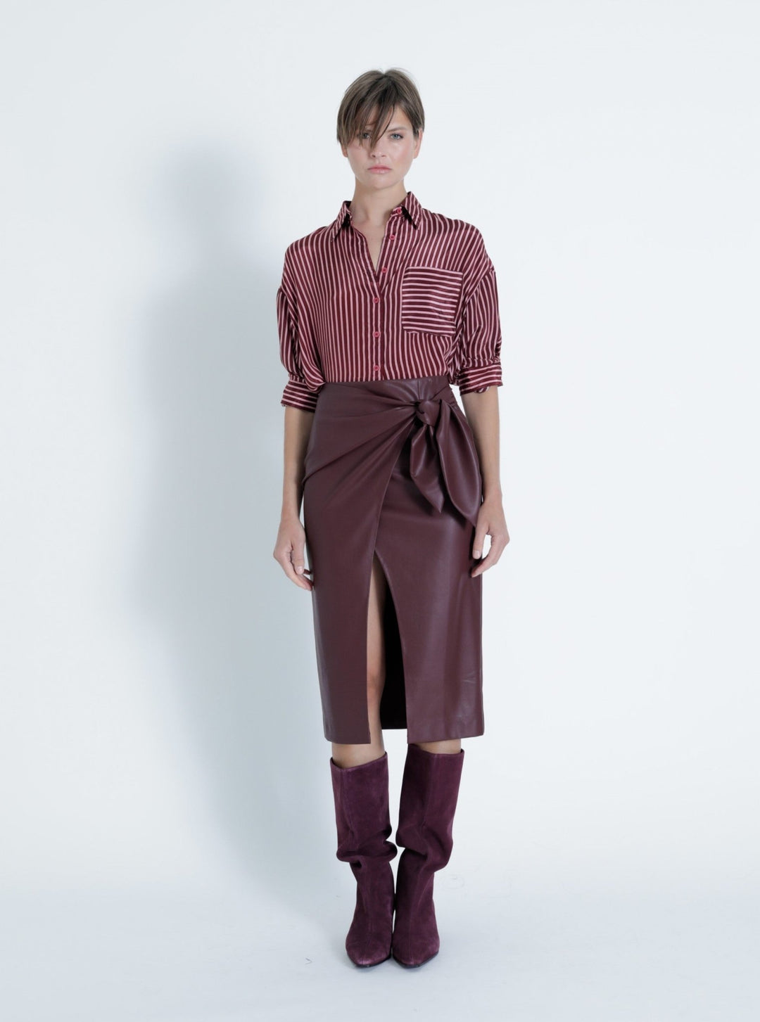 Karina Grimaldi Sybill Vegan Leather Skirt - Capri by Sunset & Co.