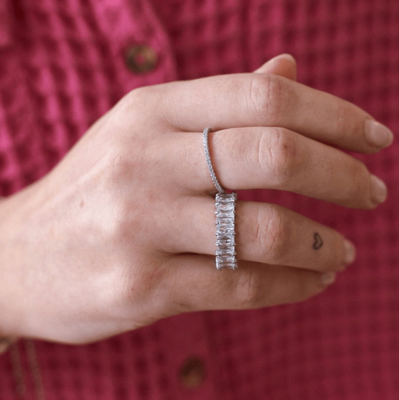 Nikki Smith Designs Waterproof Silver Crystal Ring - Capri by Sunset & Co.