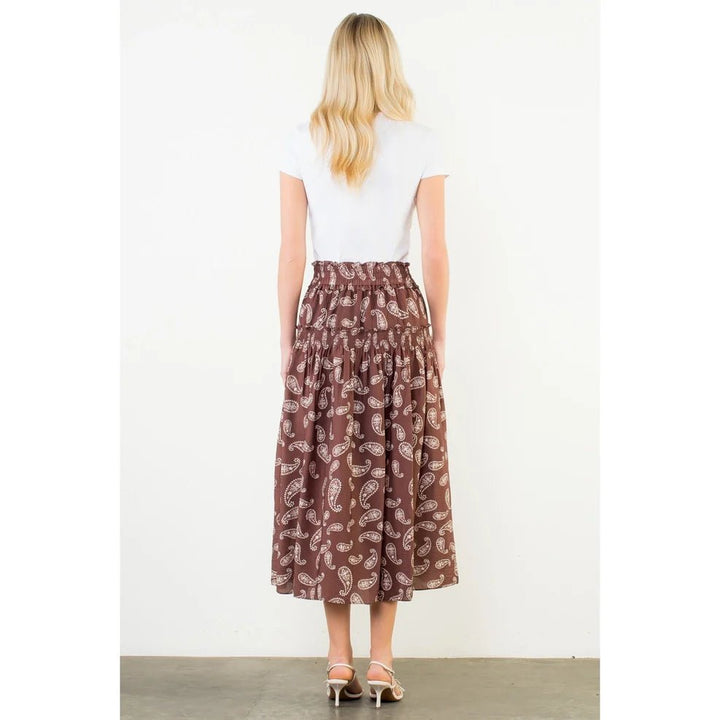 Paisley Print Smocked Skirt - Capri by Sunset & Co.