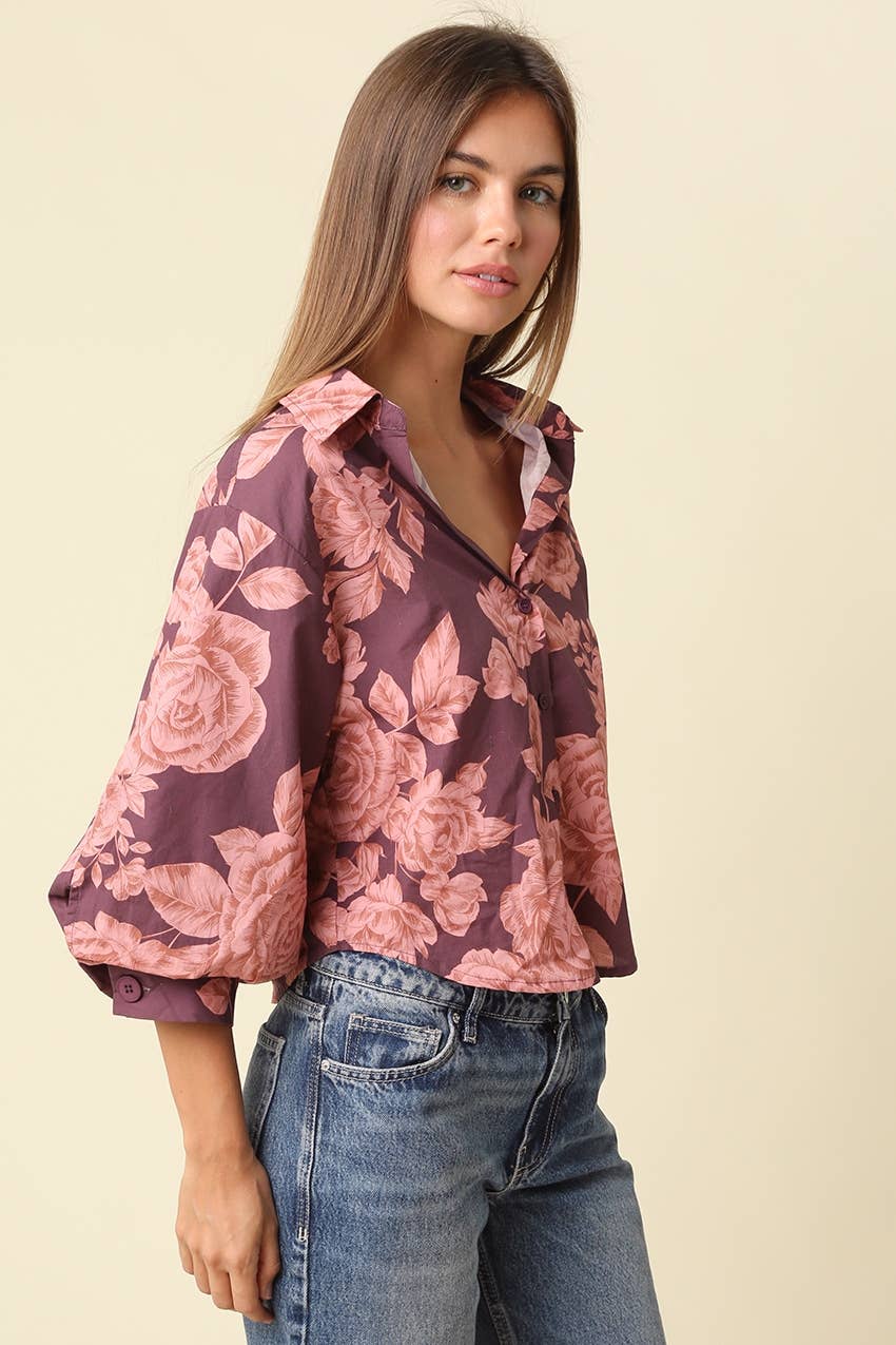 Jennie Floral Balloon Sleeve Blouse