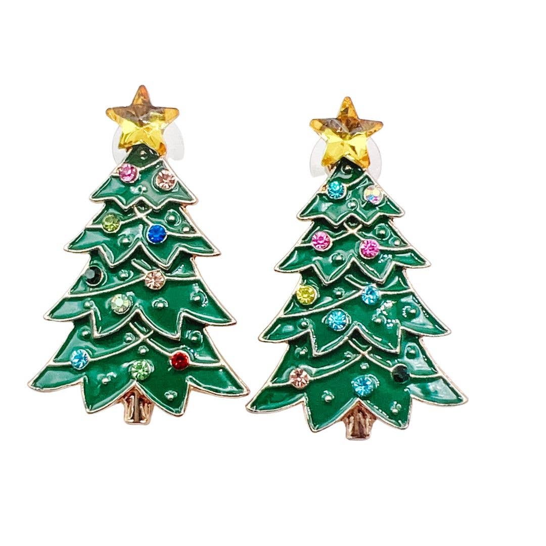 Treasure Jewels Inc. Enamel Christmas Tree Earrings - Capri by Sunset & Co.