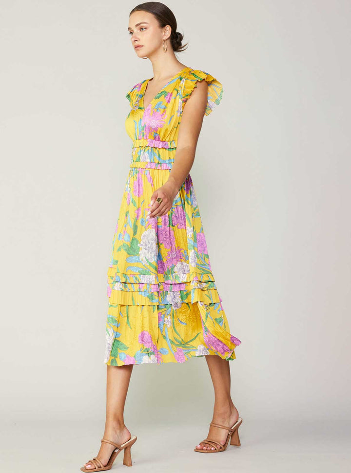 Current Air Pleated Midi Dress - Capri by Sunset & Co.
