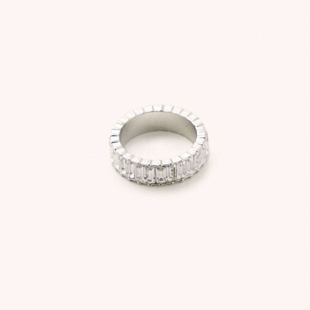 Nikki Smith Designs Waterproof Silver Crystal Ring - Capri by Sunset & Co.