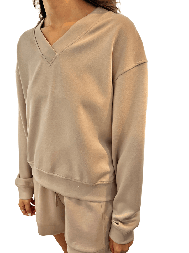 P. Cill V Neck Pullover - Capri by Sunset & Co.