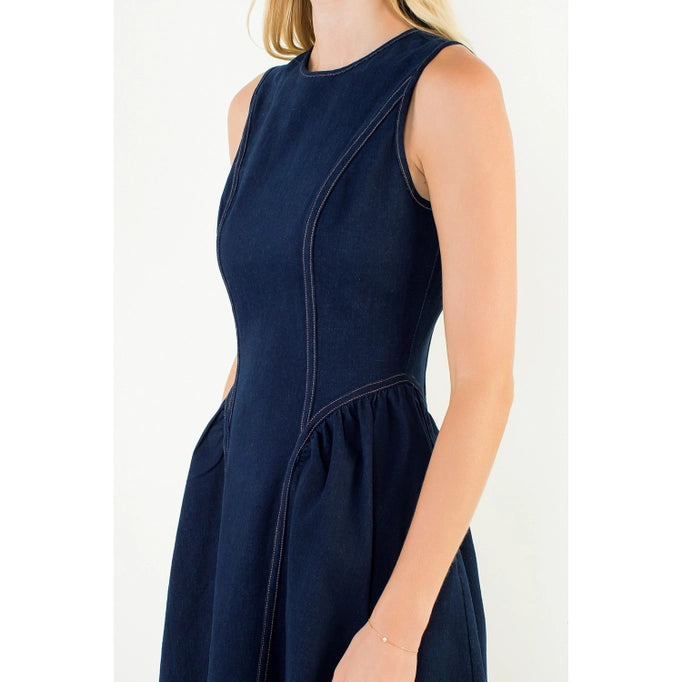 THML Sleeveless Denim Dress