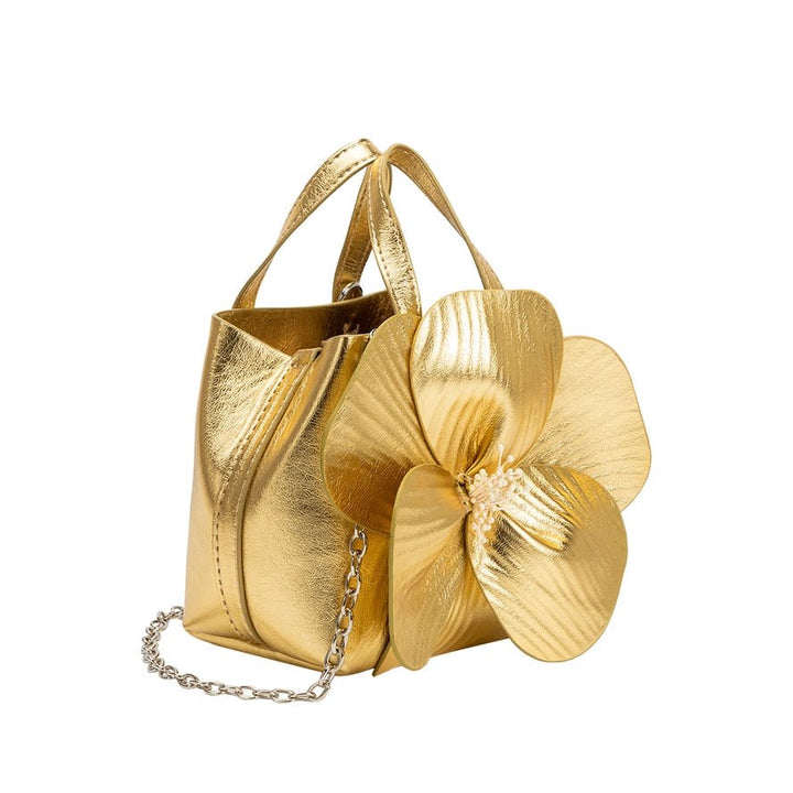 Melie Bianco Monroe Flower Vegan Leather Top Handle Bag - Capri by Sunset & Co.