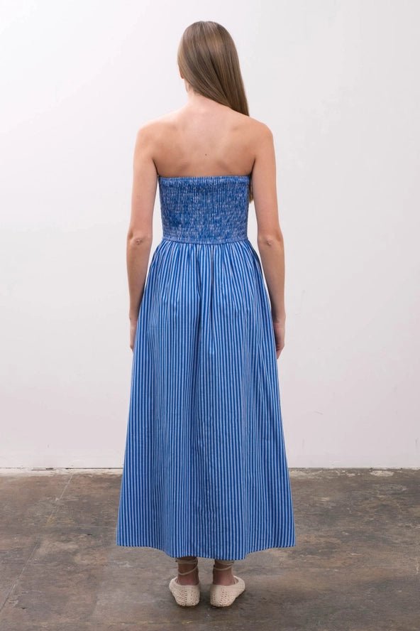 Moon River Strapless Midi Dress - Capri by Sunset & Co.