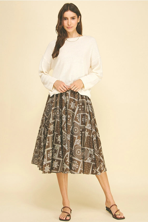 Pinch Bandana Midi Skirt