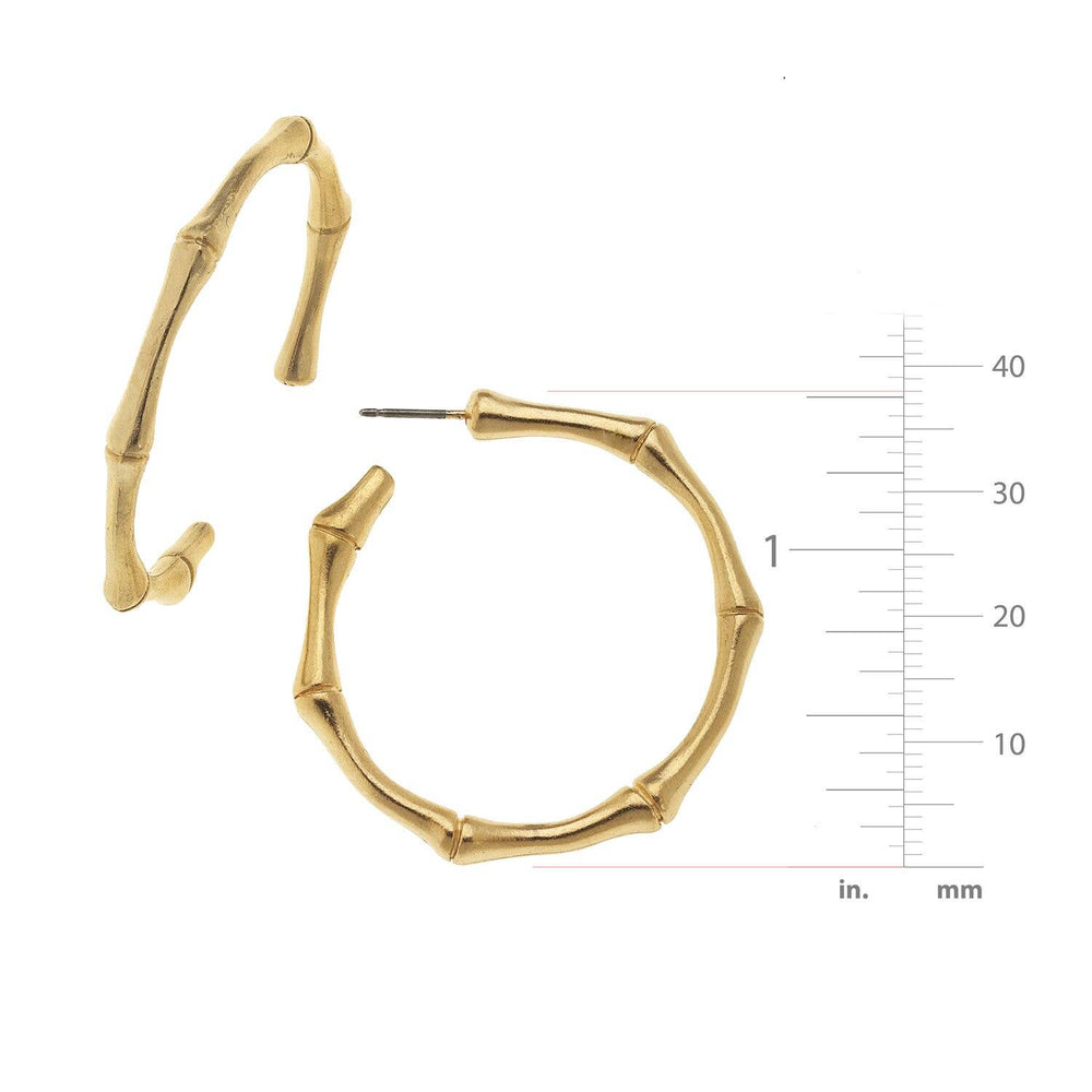 Susan Shaw Gold Bamboo Hoop Earrings - Capri by Sunset & Co.