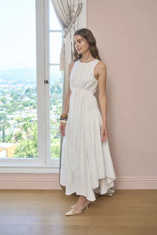 Moon River Handkerchief Hem Midi Dress - Capri by Sunset & Co.