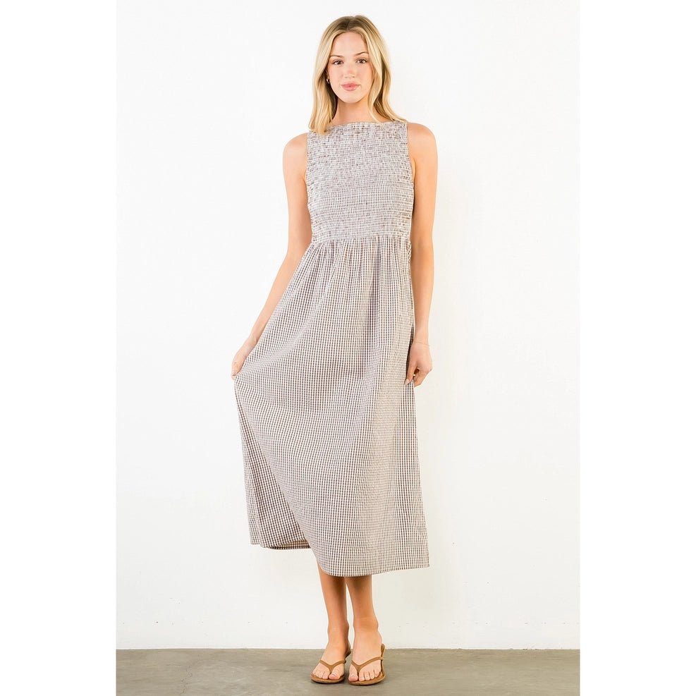 Sleeveless Smocked Midi Dress - Capri by Sunset & Co.