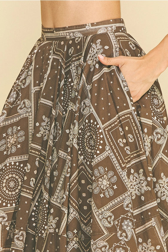 Pinch Bandana Midi Skirt