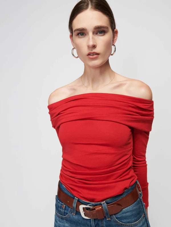 Nation Abana Off - The - Shoulder Top - Capri by Sunset & Co.