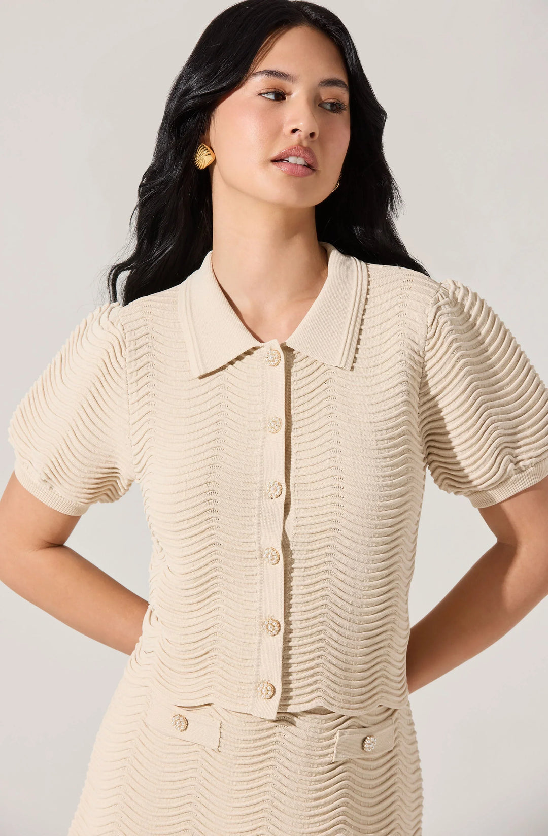 ASTR the Label Perrine Cardigan - Capri by Sunset & Co.