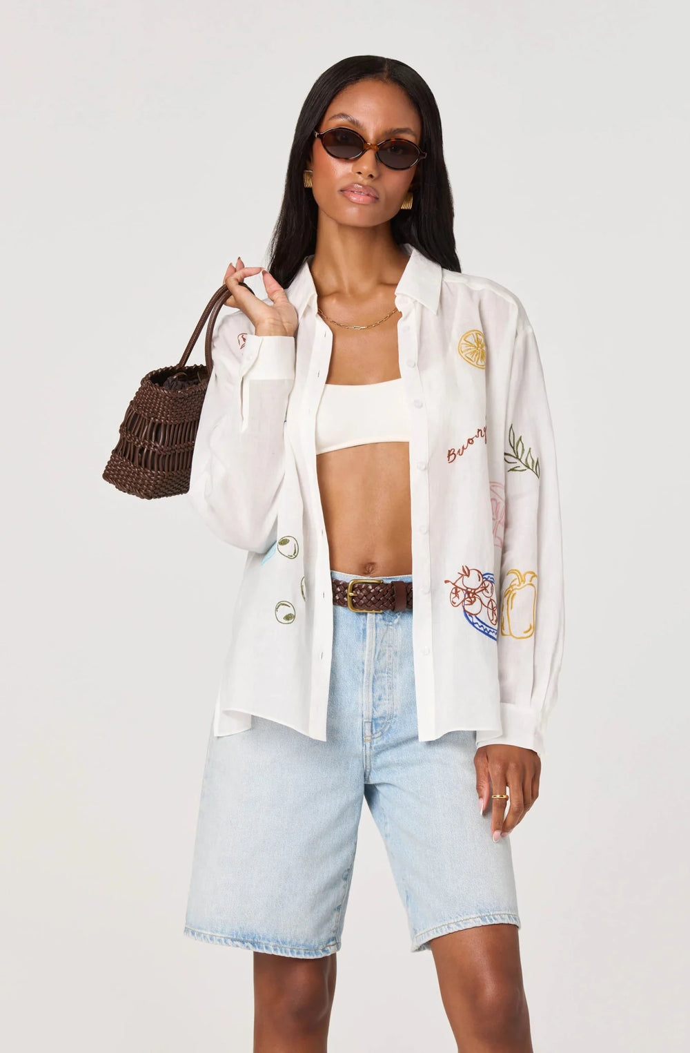 ASTR The Label Trace Blouse - Capri by Sunset & Co.