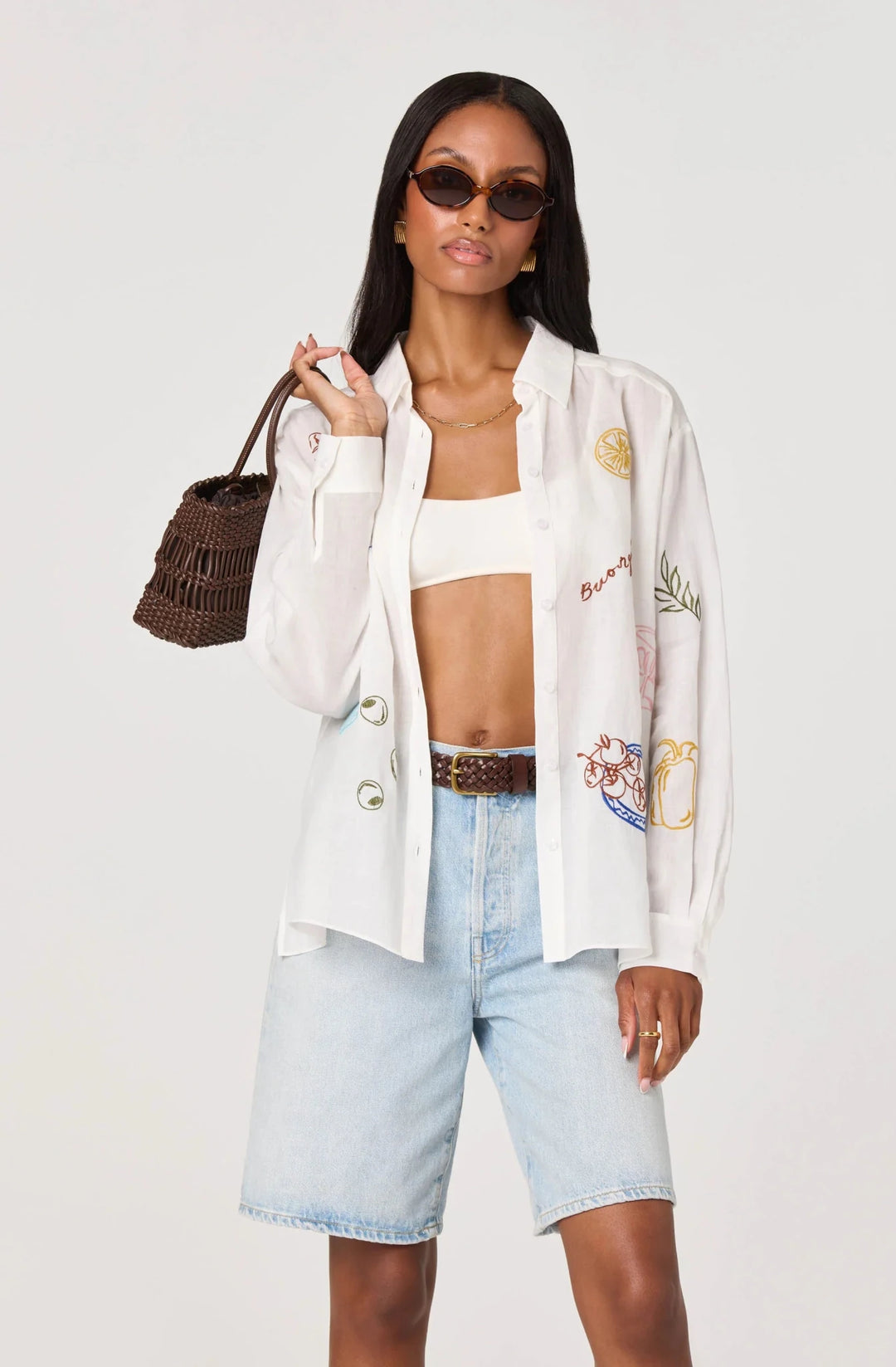 ASTR The Label Trace Blouse - Capri by Sunset & Co.