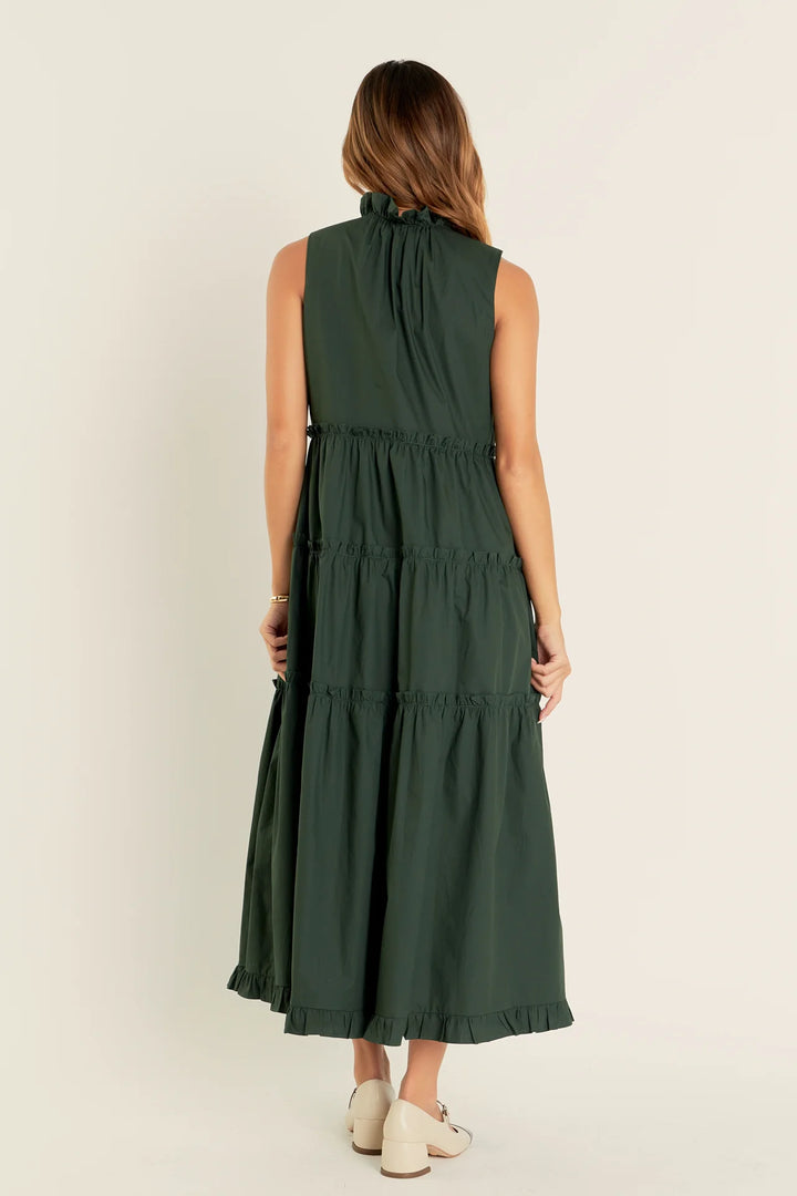 English Factory Sleeveless Ruffled Maxi Dress