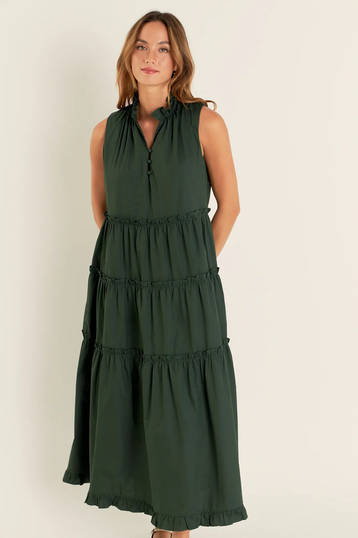 English Factory Sleeveless Ruffled Maxi Dress