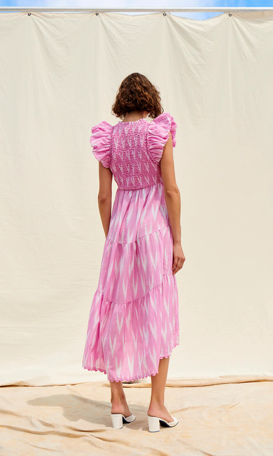 Almina Dress - Bubblegum Ikat