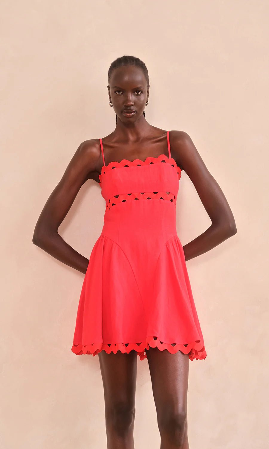 omika sleeveless embroidered mini dress Vintage Embroidered Pink Cottagecore Dress main image 0