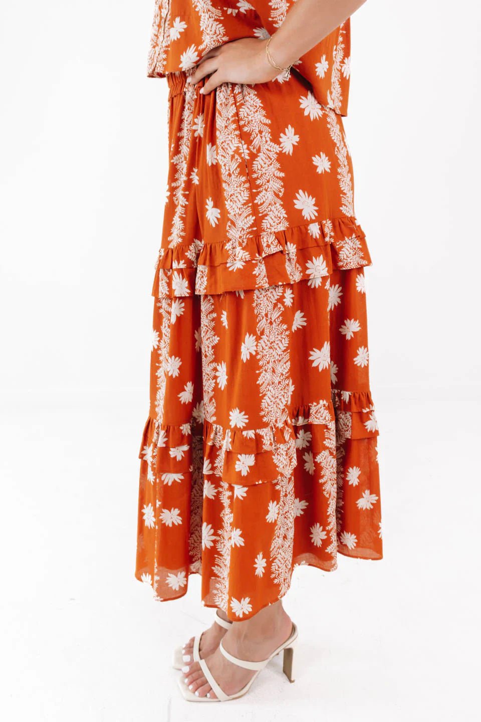 J. Marie Aubrey Midi Skirt - Capri by Sunset & Co.
