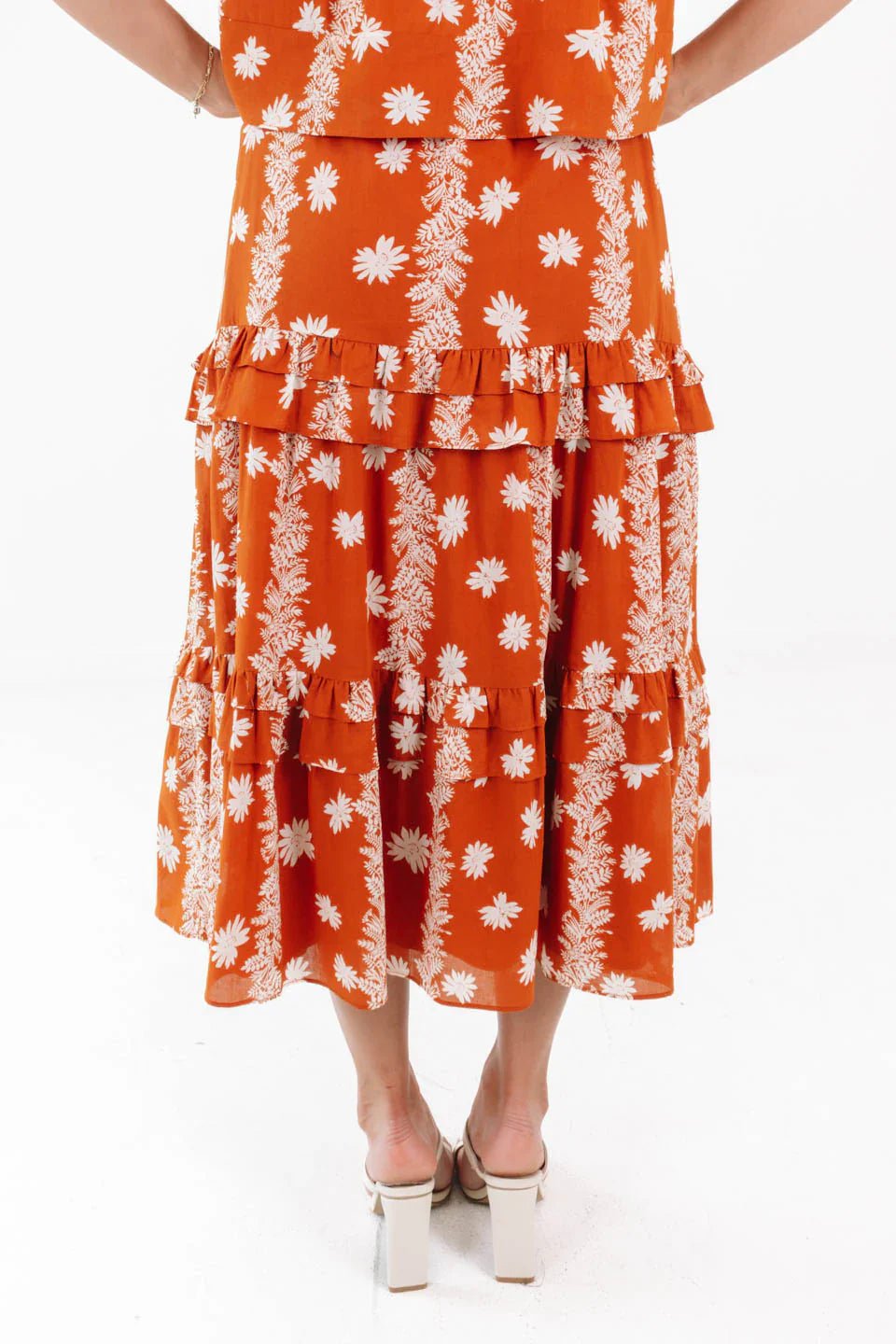 J. Marie Aubrey Midi Skirt - Capri by Sunset & Co.
