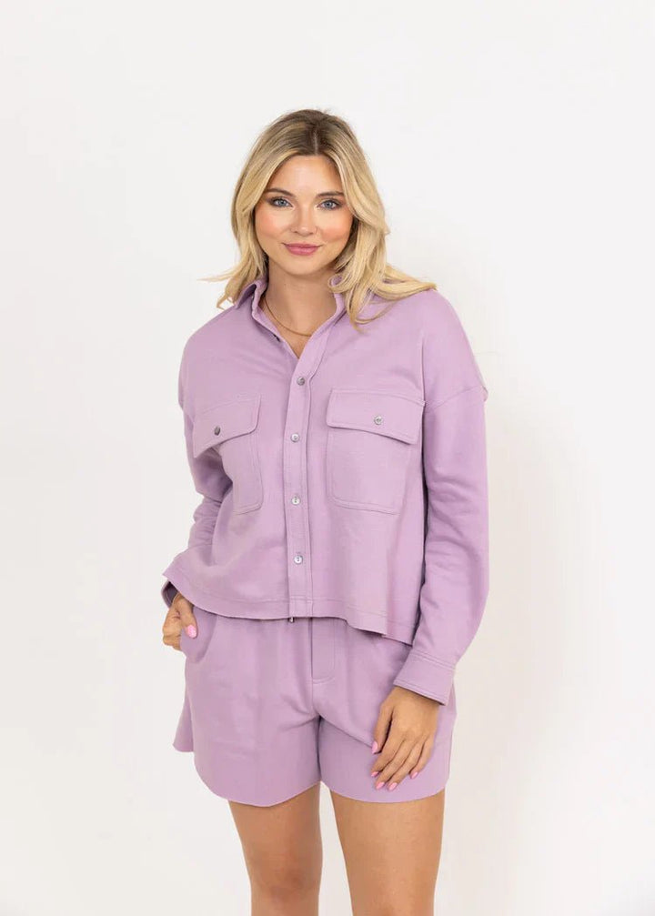 Karlie Solid French Terry Pocket Top - Capri by Sunset & Co.