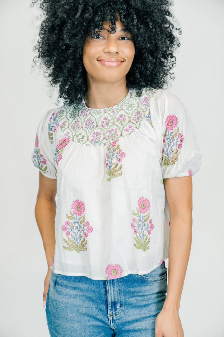 Victoria Dunn Lacey Blouse - Capri by Sunset & Co.