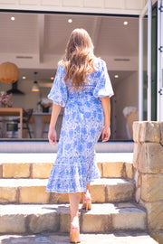 Millie Midi Dress - Blue Floral