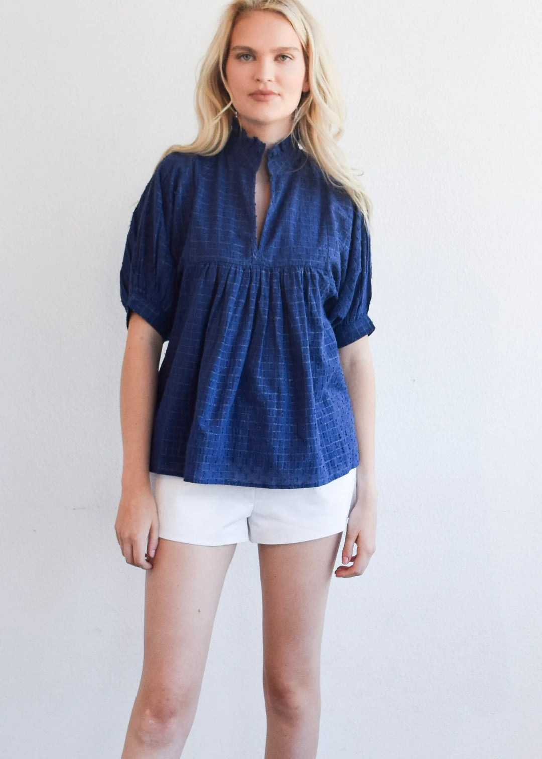 Never A Wallflower High Neck Top - Capri by Sunset & Co.